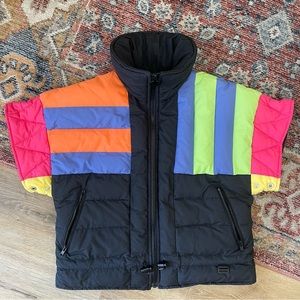 VINTAGE 80’s CROPPED COLORBLOCK PUFFER VEST